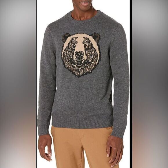 NWT Goodthreads- Men’s Gray Long Sleeve Crew Neck Cotton Sweater - Size XL - Picture 1 of 6